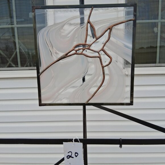 Hummingbird stained glass garden stake - Picture 1 of 2